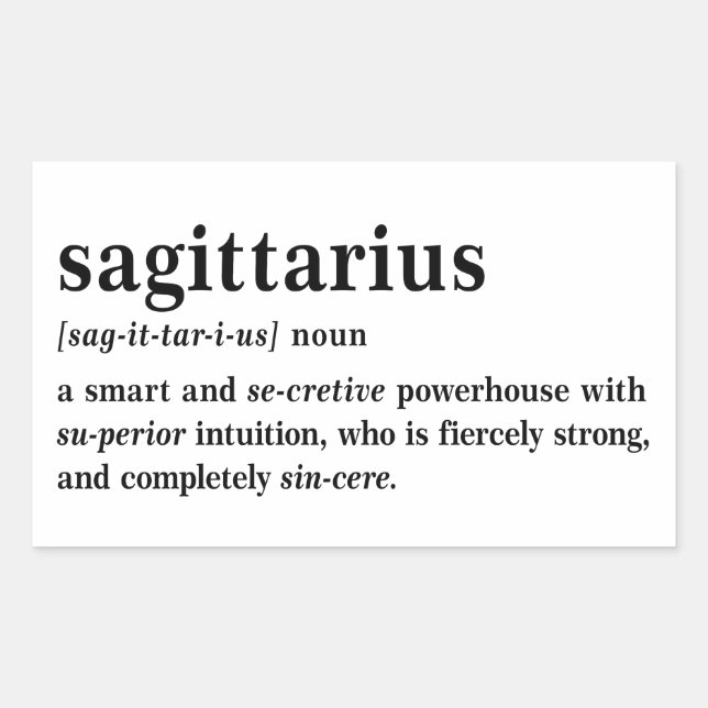 Sagittarius Definition Aesthetic Astrology Gift Sticker (Front)