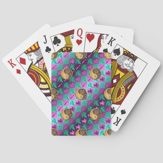Sagittarius & Earth Dog Playing Cards (Back)