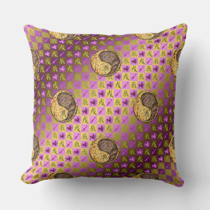 Sagittarius & Earth Dragon Throw Pillow