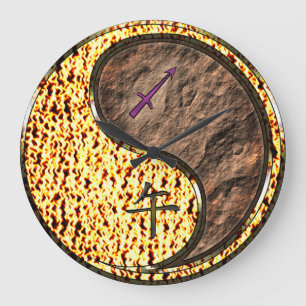 Sagittarius & Earth Horse Large Clock