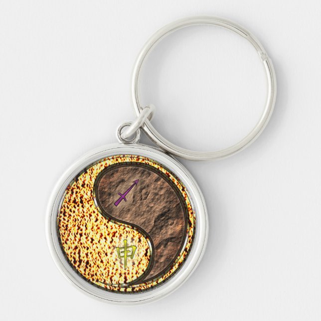 Sagittarius & Earth Monkey Keychain (Front)