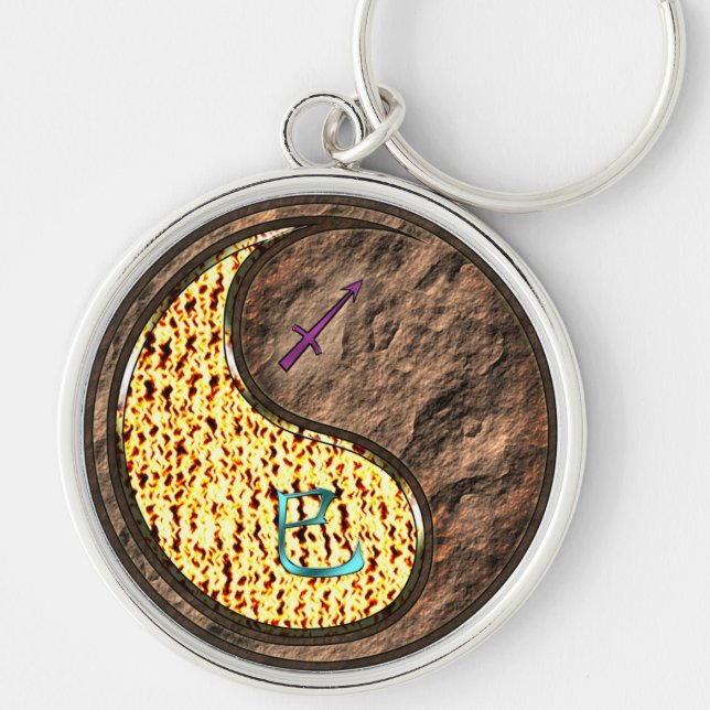 Sagittarius & Earth Snake Keychain (Front)