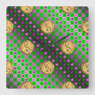 Sagittarius & Fire Goat Square Wall Clock