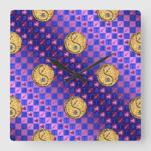 Sagittarius & Fire Ox Square Wall Clock