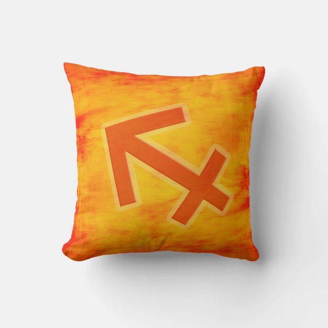 "Sagittarius" fire sign zodiac throw pillow (Front)