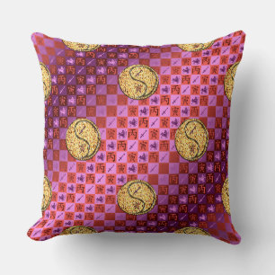 Sagittarius & Fire Tiger Throw Pillow