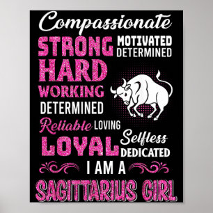 Sagittarius Girl Birthday Shirts Funny November Poster