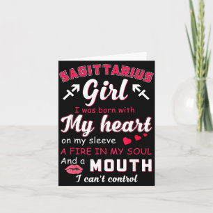 Sagittarius Girl Funny Quote With Zodiac Sign Card