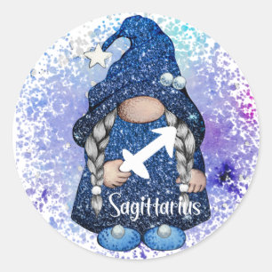 Sagittarius Gnome Classic Round Sticker