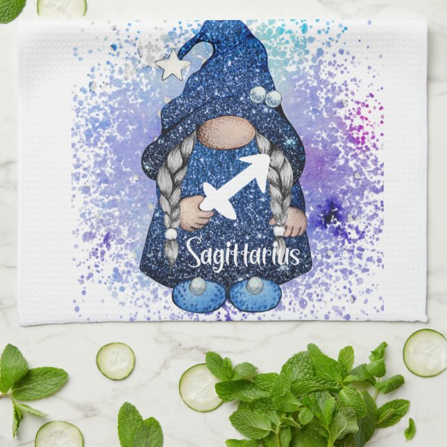 Sagittarius Gnome Kitchen Towel (Folded)