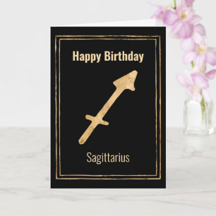 Sagittarius gold astrology zodiac Happy Birthday Card