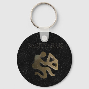 Sagittarius golden sign keychain