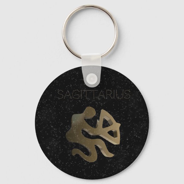Sagittarius golden sign keychain (Front)