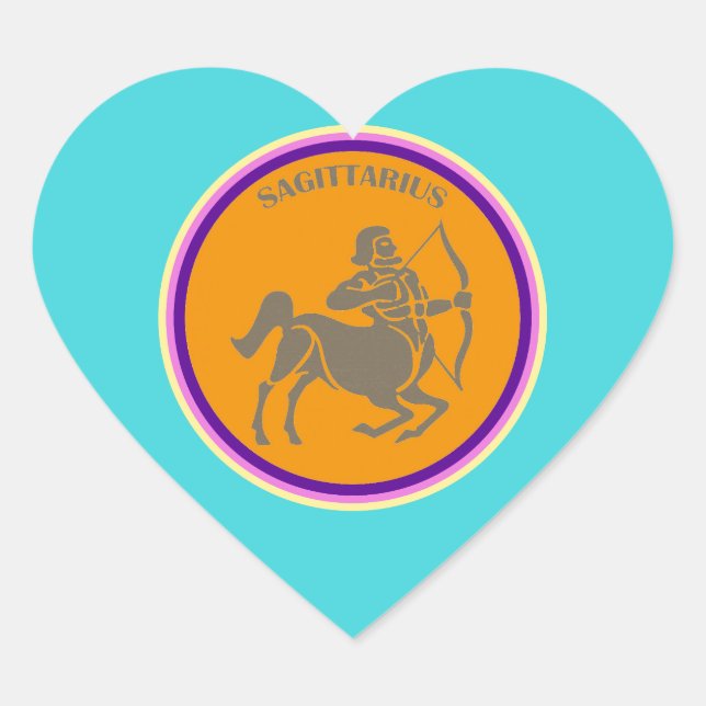Sagittarius Heart Sticker (Front)