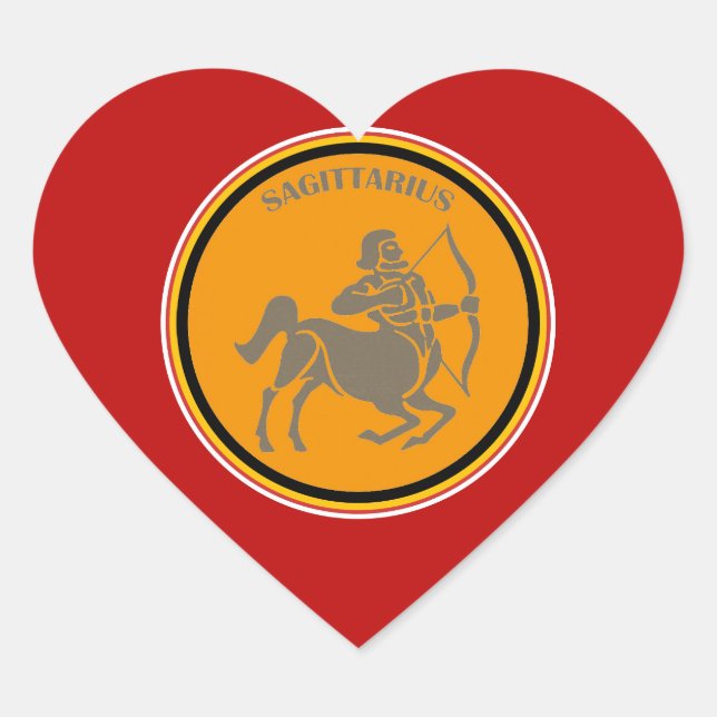 Sagittarius Heart Sticker (Front)