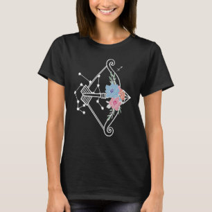 Sagittarius   Hippie Zodiac Flowers Peace Love Uni T-Shirt