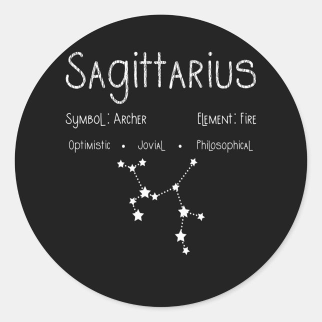 Sagittarius Horoscope Astrology Star Sign Birthday Classic Round Sticker (Front)