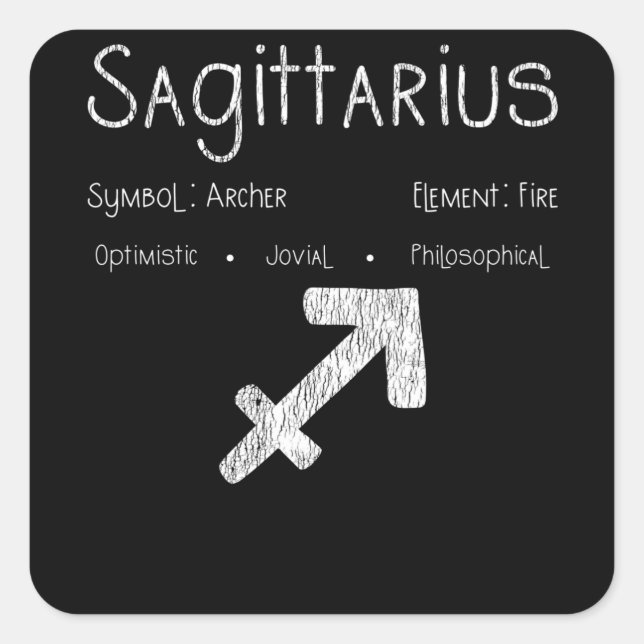 Sagittarius Horoscope Astrology Star Sign Birthday Square Sticker (Front)