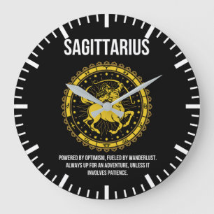 Sagittarius - Horoscope, Funny Zodiac Sign Humour Large Clock
