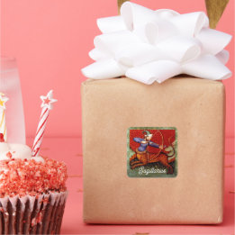 Sagittarius Horoscope Zodiac Medieval Art Square Sticker