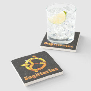 Sagittarius illustration stone coaster