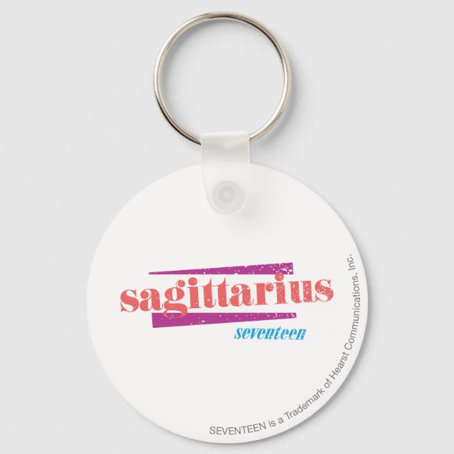 Sagittarius LtPink Keychain (Front)