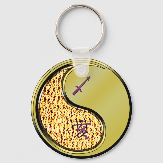 Sagittarius & Metal Boar Keychain (Front)