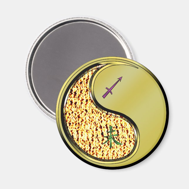Sagittarius & Metal Goat Magnet (Front/Back)