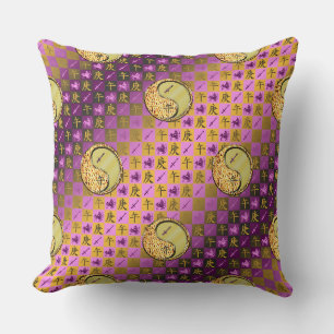 Sagittarius & Metal Horse Throw Pillow