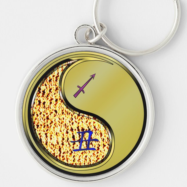Sagittarius & Metal Ox Keychain (Front)