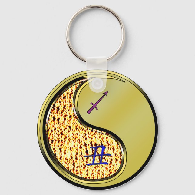 Sagittarius & Metal Ox Keychain (Front)