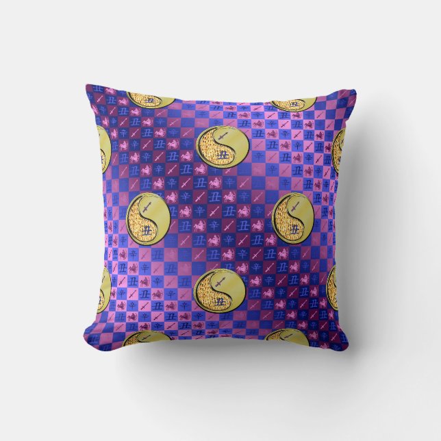 Sagittarius & Metal Ox Throw Pillow (Front)