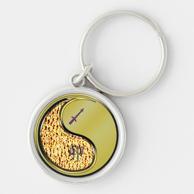 Sagittarius & Metal Rabbit Keychain (Front)