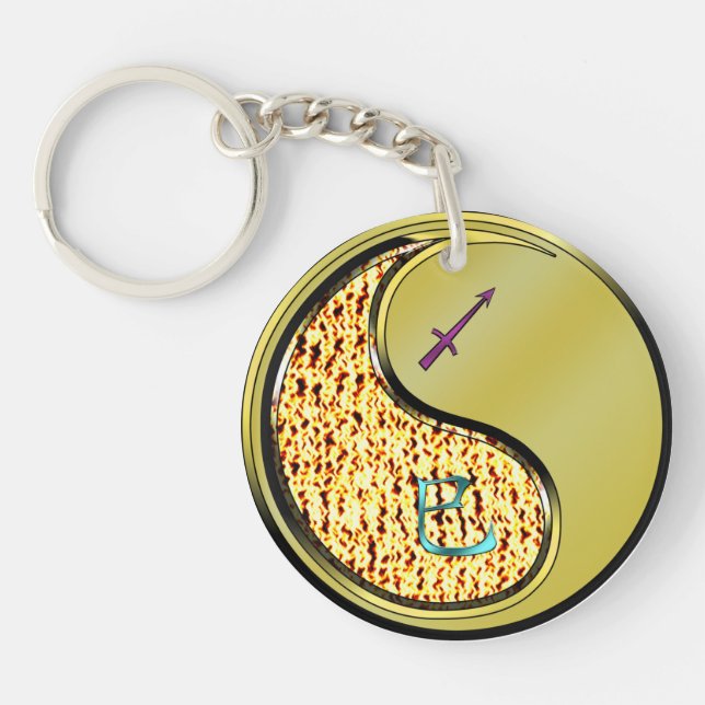 Sagittarius & Metal Snake Keychain (Front)