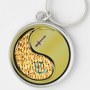Sagittarius & Metal Snake Keychain