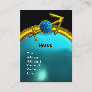 SAGITTARIUS MONOGRAM blue black yellow Business Card