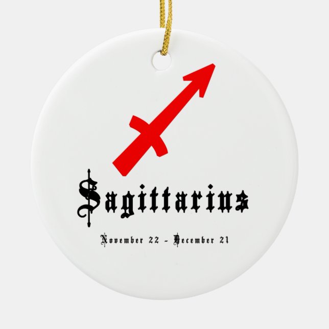Sagittarius, November 22 - December 21 Ceramic Ornament (Front)