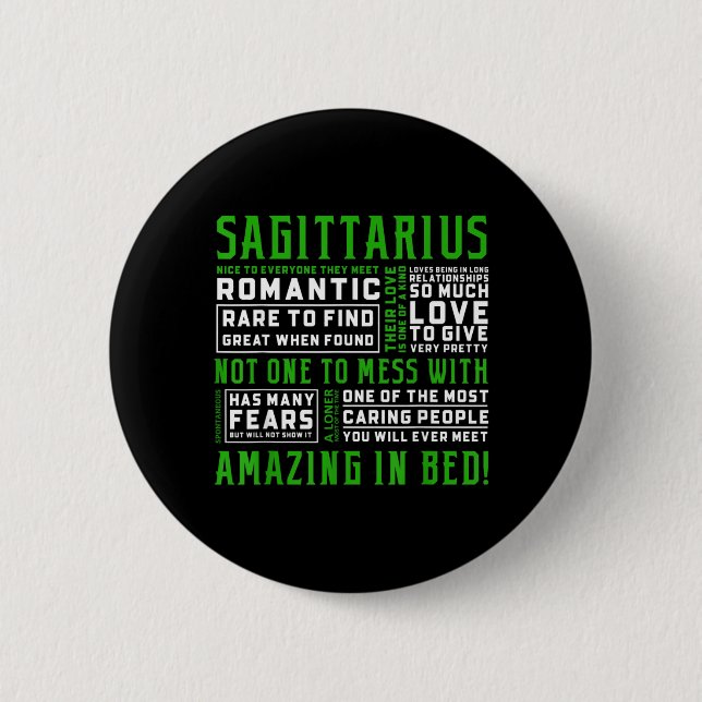Sagittarius Personality Quote Astrology Funny 2 Inch Round Button (Front)