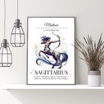 Sagittarius Personalized Elegant Zodiac Watercolor