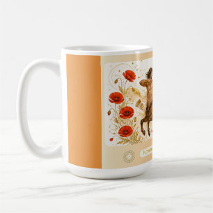 Sagittarius Poppy Art Nouveau Mug