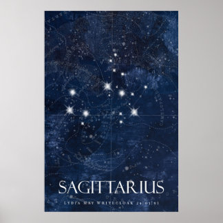 Sagittarius Poster avec nom, starsign zodiac