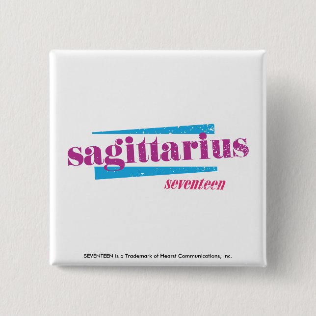 Sagittarius Purple 2 Inch Square Button (Front)