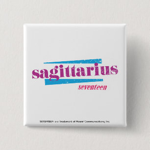 Sagittarius Purple 2 Inch Square Button