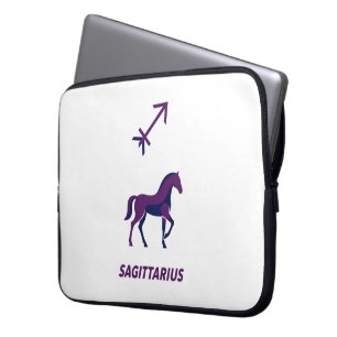 Sagittarius Purple Geometric Stallion Laptop Sleeve