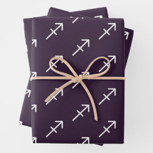Sagittarius Purple Wrapping Paper Sheet