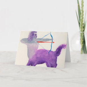 Sagittarius Purple Zodiac Symbol Birthday Card