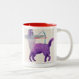 Sagittarius Purple Zodiac Symbol Two-Tone Coffee Mug