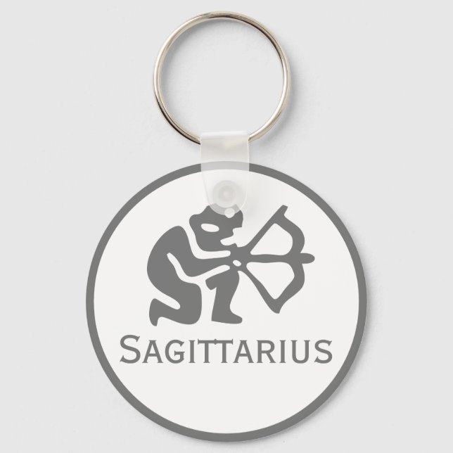 Sagittarius Sign of the Zodiac Design Keychain (Front)