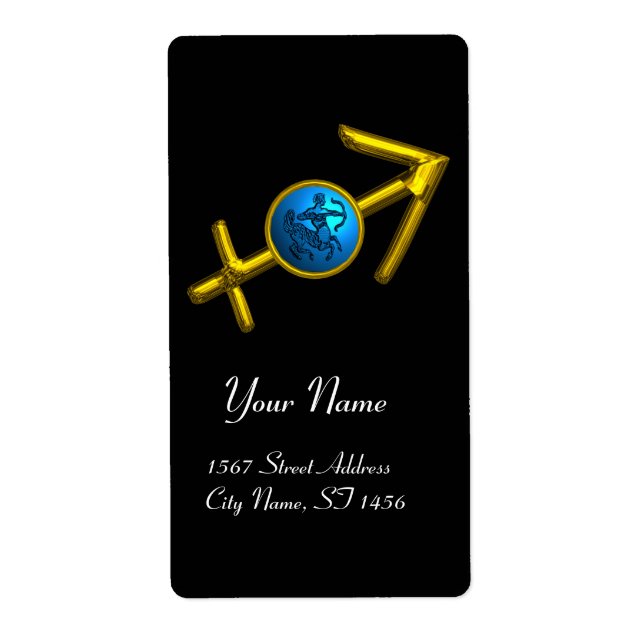 SAGITTARIUS, SIGNE D'ANNIVERSAIRE DE ZODIAC BLEU O (Devant)