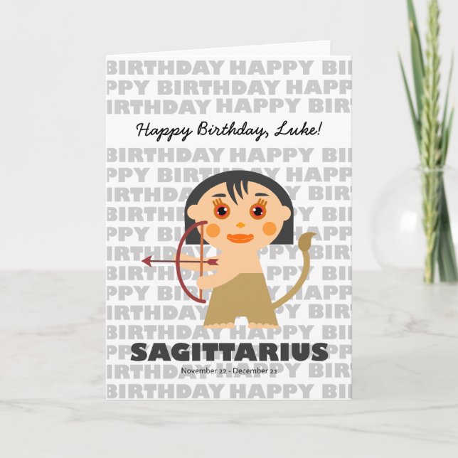 Sagittarius SIGNE Zodiaque Carte d'anniversaire (Devant)